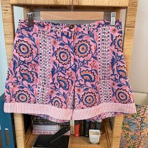 French Floral Pink and Blue Women Shorts